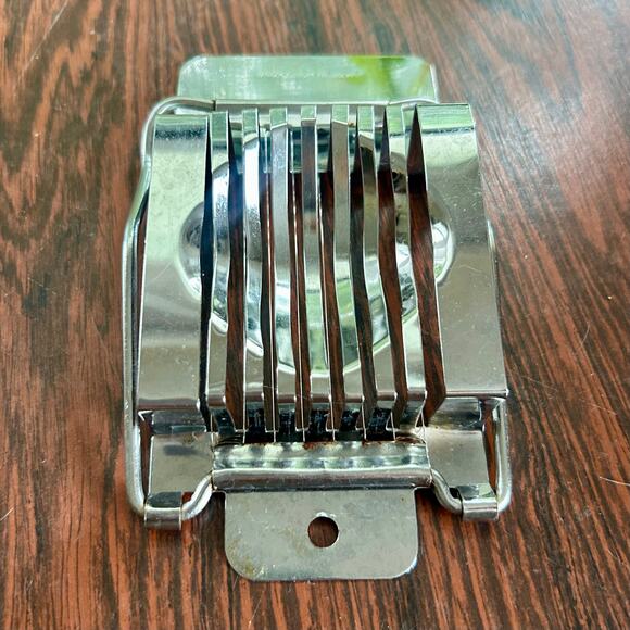 Vintage Egg Slicer Retro Kitchen Gadget Hong Kong Metal Utensil 1960s - Picture 4 of 8